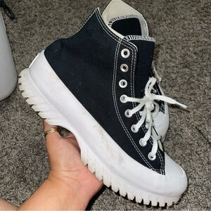 Converse Chuck Taylor All Star Lugged 2.0 High Top Black Canvas Sz 8.5M/10.5W